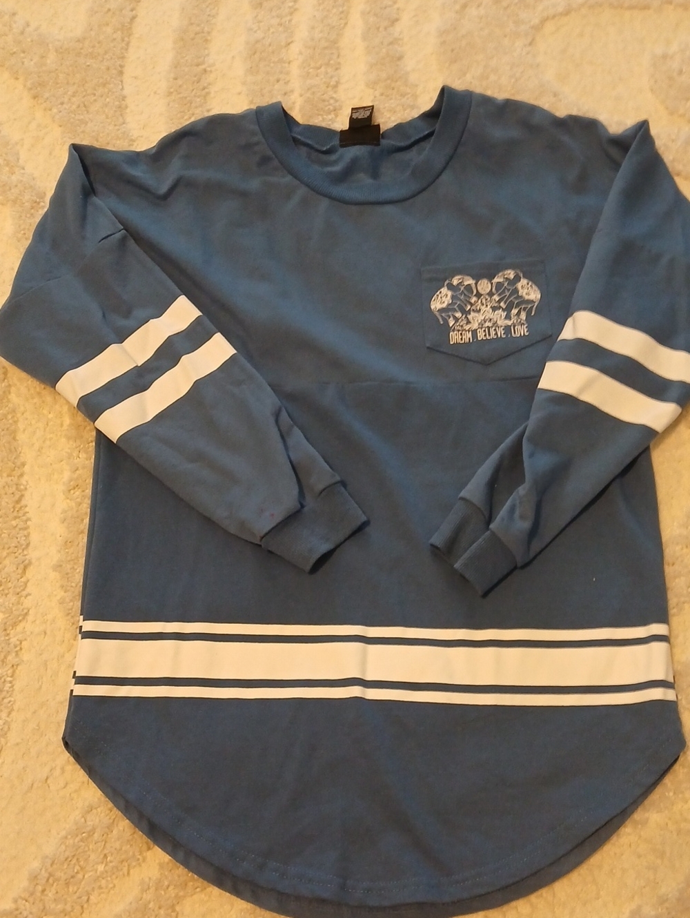 Rue21 Blue Long Sleeve Tee with White Stripes